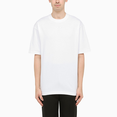 Shop 44 Label Group White T-shirt With Contrasting Logo On The Back