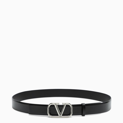 Shop Valentino Black Vlogo Belt