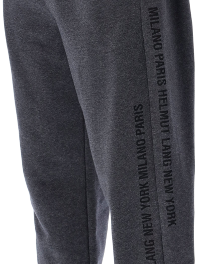 Shop Helmut Lang Box Logo Jogging Pants In Dark Heather