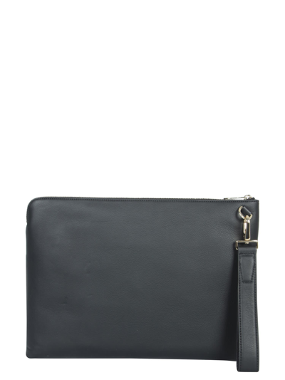 Shop Paul Smith Leather Document Bag In Nero