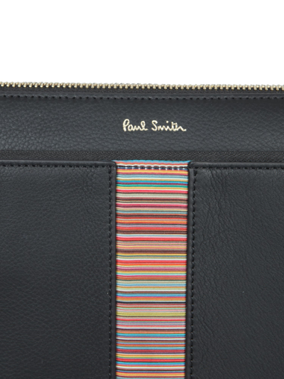 Shop Paul Smith Leather Document Bag In Nero