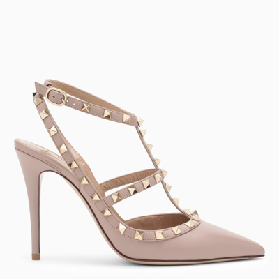 Valentino Light Pink Rockstud High Heels In Beige