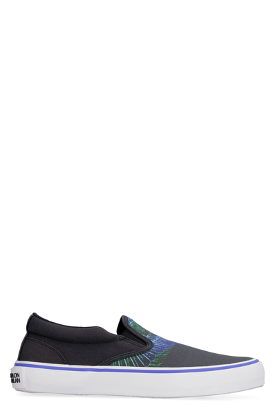 Shop Marcelo Burlon County Of Milan Canvas Slip-on Sneakers In Black