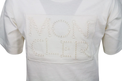 Shop Moncler Round-neck T-shirt In Cream