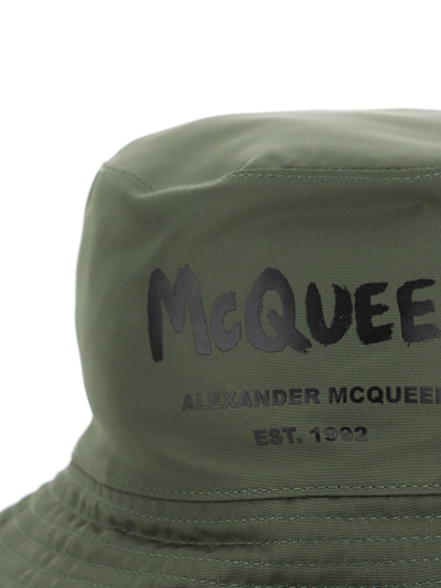 Shop Alexander Mcqueen Bucket Hat In Kaki