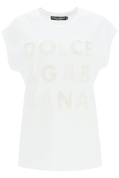 Shop Dolce & Gabbana Vest With Cut Out Embroidery In Bianco