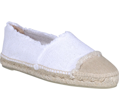 Castaã±er Kampala Glittered Linen Espadrilles In Bianco