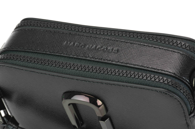 Marc Jacobs 'the Snapshot' Black Shoulder Bag With Metal Logo At The Front