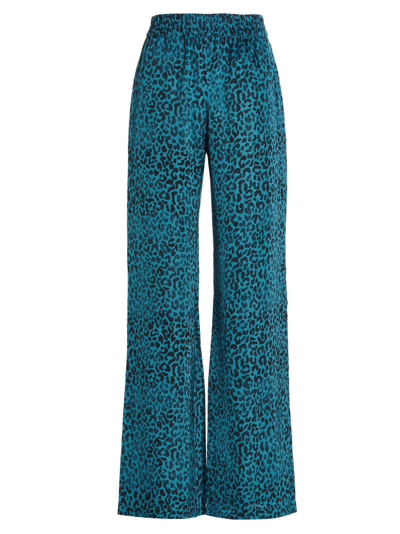 Shop Golden Goose Faded Leopard Pants In Blue