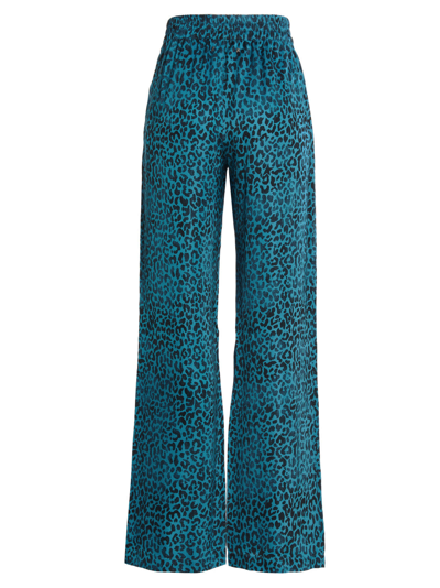Shop Golden Goose Faded Leopard Pants In Blue