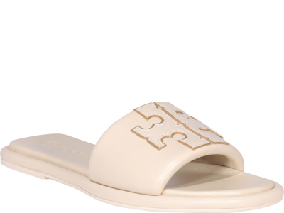 Shop Tory Burch Double T Sport Sandals In Bianco