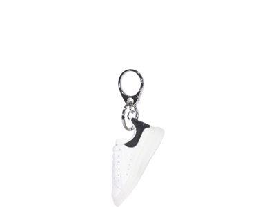 Shop Alexander Mcqueen Oversize Sneaker Keyring In Bianco E Nero