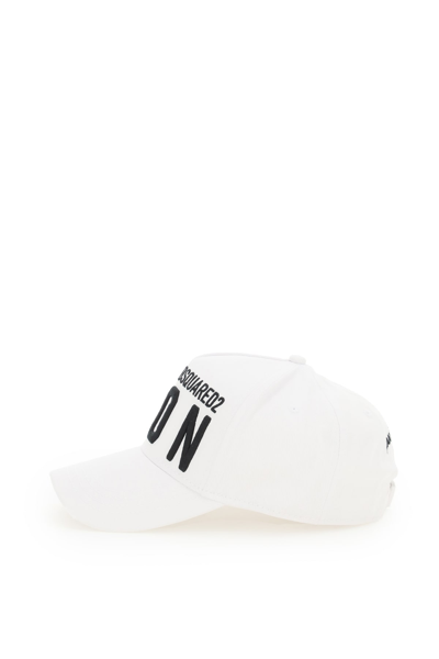 Shop Dsquared2 Baseball Cap With Logo In Bianco E Nero