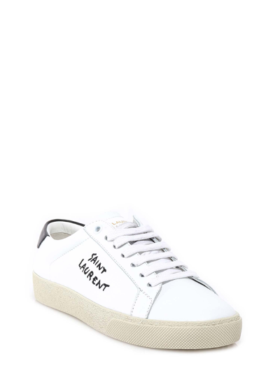 SAINT LAURENT COURT CLASSIC SL/06 EMBROIDERED SNEAKERS 