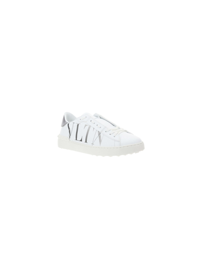 Shop Valentino Sneakers In Bianco/alluminio