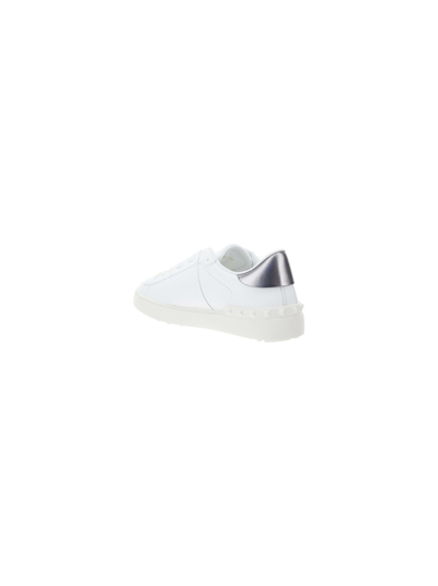 Shop Valentino Sneakers In Bianco/alluminio