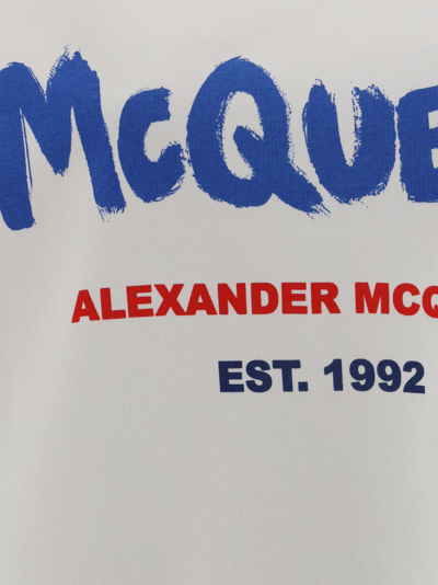 Shop Alexander Mcqueen Alexander Mc Queen Graffiti Sweatshirt In Bianco