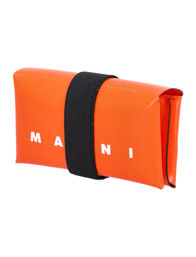 Shop Marni Origami Construction Pvc Wallet In Orange