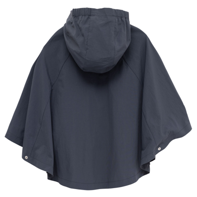 Shop Kenzo Hooded Cape In Anthracite