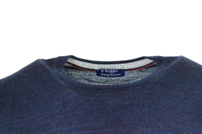 Shop Barba Napoli Light Long-sleeved Crewneck Sweater In Wool And Silk In Blu