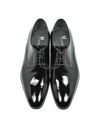 Shop Moreschi Linz Black Patent Leather Lace Up Shoe W/rubber Sole