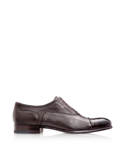 Shop Moreschi Nice Dark Brown Deerskin Oxford Shoes