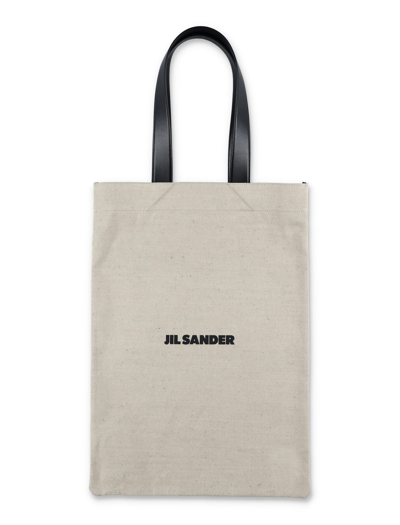 Shop Jil Sander Flat Shopper Bag In Natural