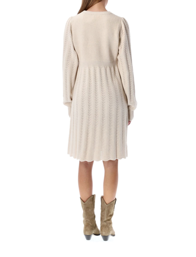 Shop See By Chloé Texture Blend Knit Mini Dress In Milk