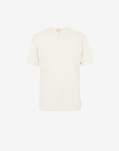 Shop Maison Margiela 3 Cotton T-shirt Set In Off White \ Paint.