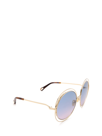 Shop Chloé Ch0045s Gold Sunglasses
