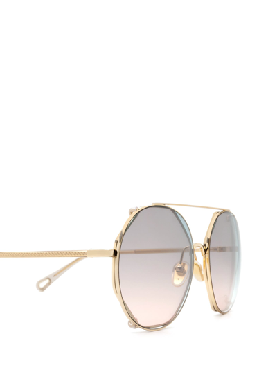 Shop Chloé Ch0041s Gold Sunglasses