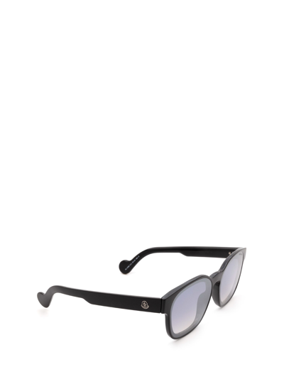 Moncler Ml0086 Shiny Black Unisex Sunglasses In Shiny Black