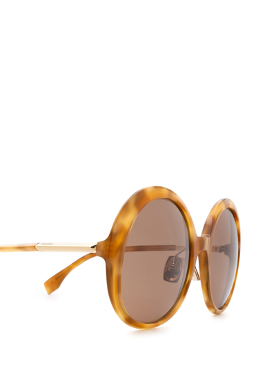 Shop Fendi Ff 0430/s Havana Honey Sunglasses