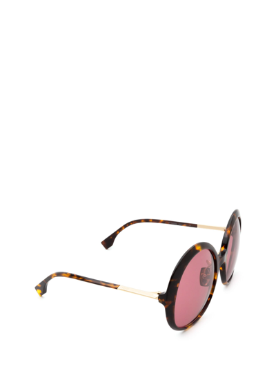 Shop Fendi Ff 0430/s Dark Havana Sunglasses