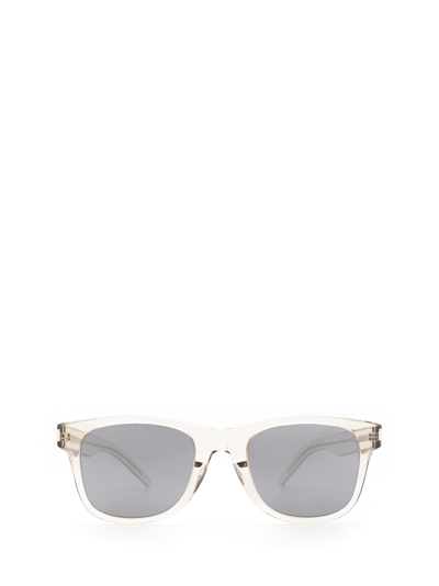 Shop Saint Laurent Sl 51-b Slim Beige Sunglasses