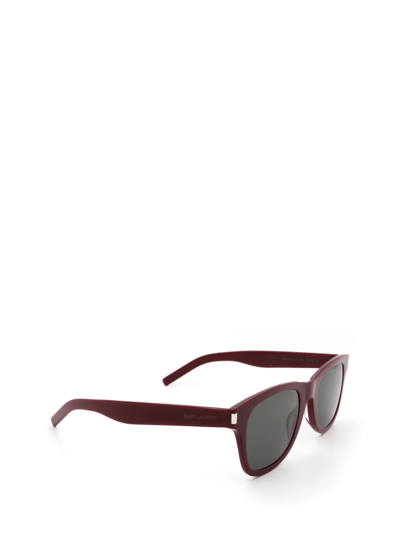 Shop Saint Laurent Sl 51-b Slim Burgundy Sunglasses