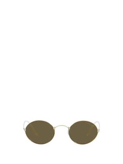 Shop Giorgio Armani Ar6115t Pale Gold Sunglasses