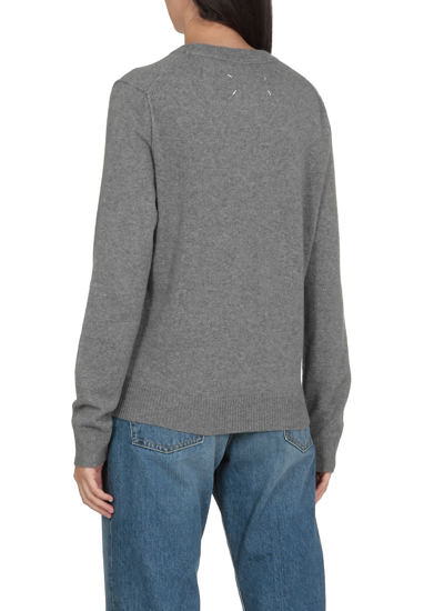 Shop Maison Margiela Cashmere Sweater In Grey Melange