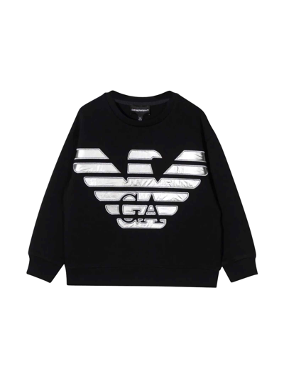 Shop Emporio Armani Black Sweatshirt In Blu Navy
