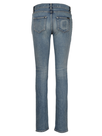 Shop Saint Laurent Jeans Low Waist In Deep Blue