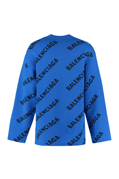 Shop Balenciaga Jacquard Crew-neck Sweater