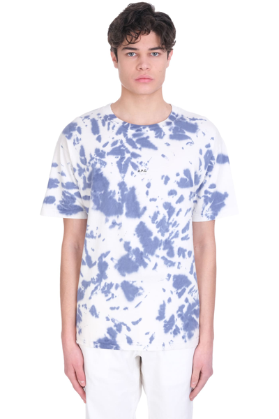 Shop A.p.c. Adrien T-shirt In White Cotton In Indigo