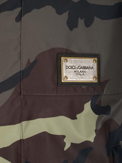 Shop Dolce & Gabbana Camouflage Print Zip-up Hooded Jacket In Kk
