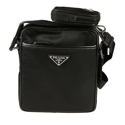 Shop Prada Logo Patch Zip-up Crossbody Bag