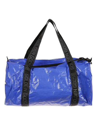 Shop Golden Goose Star Golds Duffle Bag In Blu/bianco