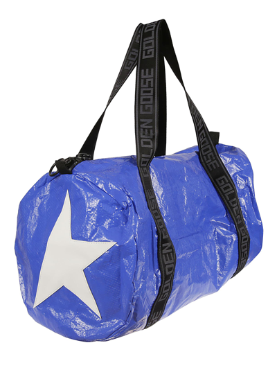 Shop Golden Goose Star Golds Duffle Bag In Blu/bianco