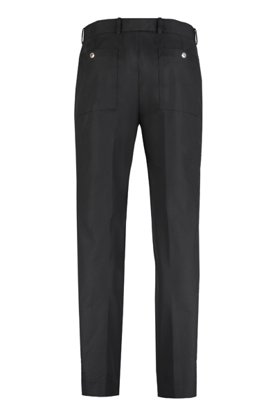 Shop Alexander Mcqueen Multi-pocket Cotton Trousers In Nero
