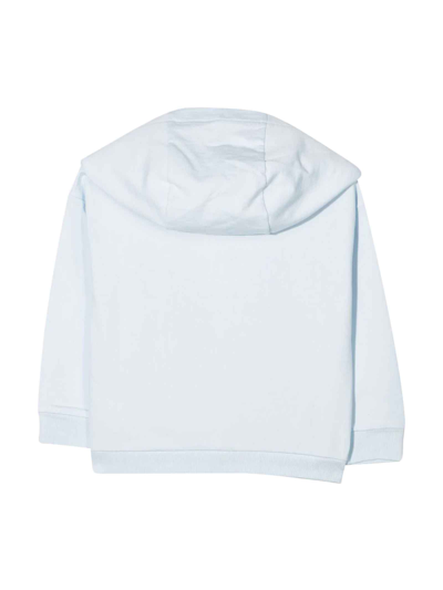 Shop Kenzo Light Blue Sweatshirt With Print And Hood