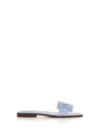 Shop Tod's Sandals With Detail In Light Blue