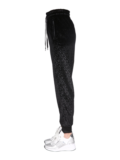 Shop Michael Kors Jogging Pants With Monogram Logo In Black
